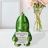 Emotional Support Pickle Decoration with Card Positive Pickled Cucumber Vegetable Desktop Ornament Figurine Kids Adults Birthday Gift