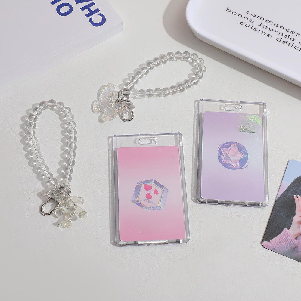 Акриловый прозрачный чехол для карт, студенческий автобус, карта, защитный чехол для карты питания, ID, фотодисплей, брелок, подвеска, женский
