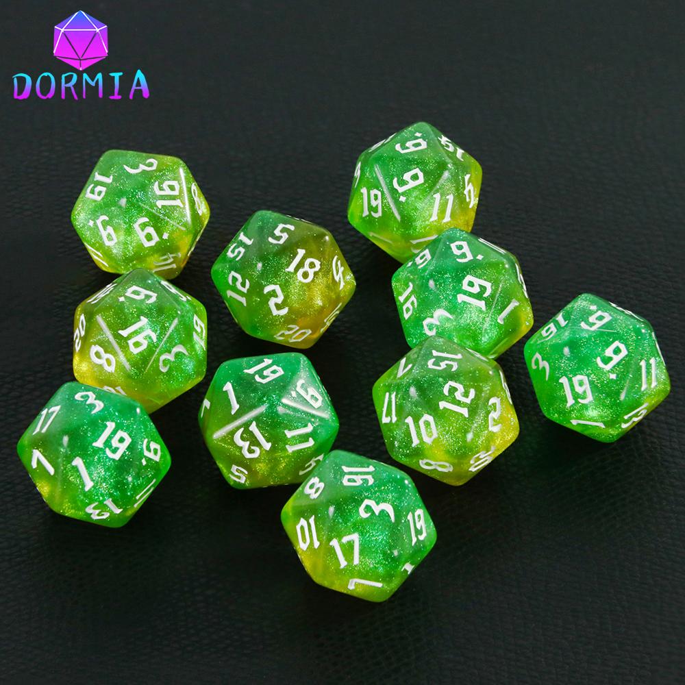 20-гранные разноцветные многогранные игральные кости D20, удивительные блестящие игральные кости для ролевых игр, DND, обучение математике, настольные игры