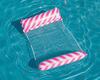 Inflatable Striped Hammock & Floating Lounger with Net for Adults - 2021 Model