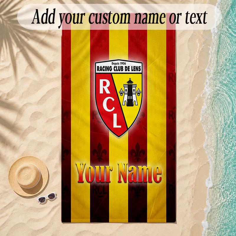 Beach Towelracing club de lens Custom Name Text Personalized Soft Towel for Beach Pool Indoor Home Decor Gift