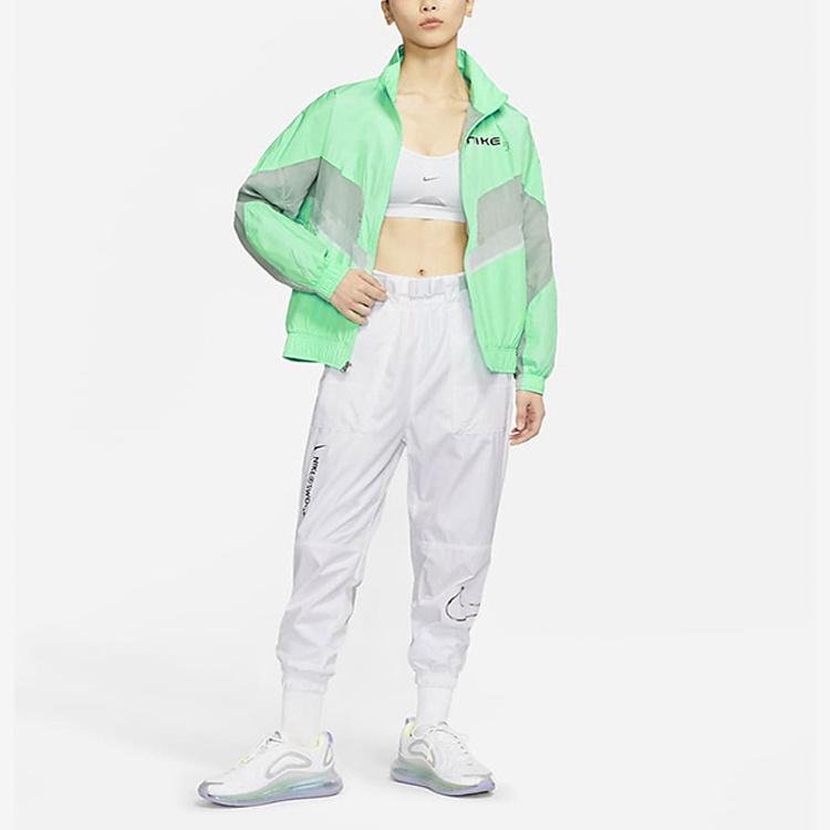 (WMNS) Nike Sportswear Sports Running Splicing Stand Collar Woven Jacket Green Women's CZ8849-342