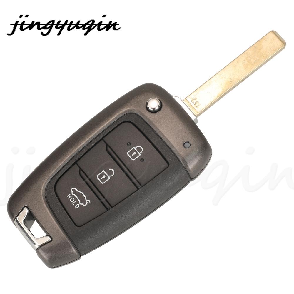 Jingyuqin Умный брелок-заготовка с откидным лезвием для Hyundai Accent Elantra Kona Santa Fe Tucson Veloster Автоаксессуары