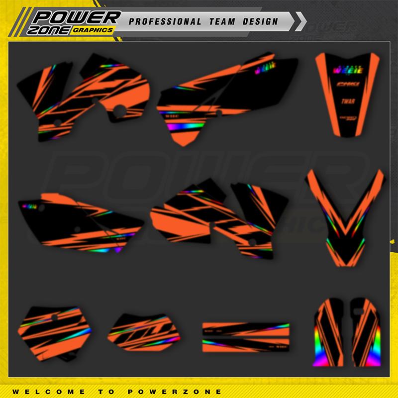 PowerZone Custom Team For KTM 2003 2004 SXF 2004 EXC Motorcycle Graphics Decals For 3M Stickers Kit Stickers 012