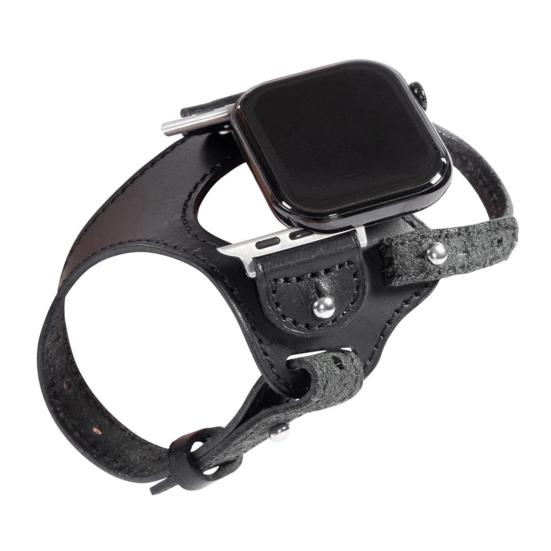 Ремешок для часов для велоспорта, совместимый с Apple Watch Series, регулируемый, винтажный, из искусственной кожи, сменный браслет для смарт-часов