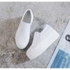 Women's Flats Spring Autumn Genuine Leather Shoe Woman Slip On Shoes Casual Thick Sole White/Black Platform Sneakers