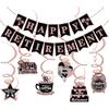 Happy Retirement Party Decorations - Retirement Banner Hanging Swirls Kit for Men Women (Blue)