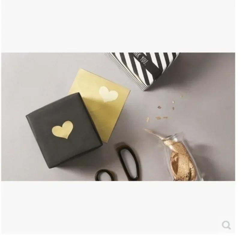 Xiaomi 2026 Golden Heart Handmade Cake Candy Packaging Sealing Label Sticker Baking DIY Gift Party Stickers Seal