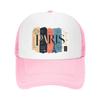 Paris Stripe Typography Travel Poste Mesh Baseball Cap Casual Hat Outdoor  For Womens Unisex FeUnisex