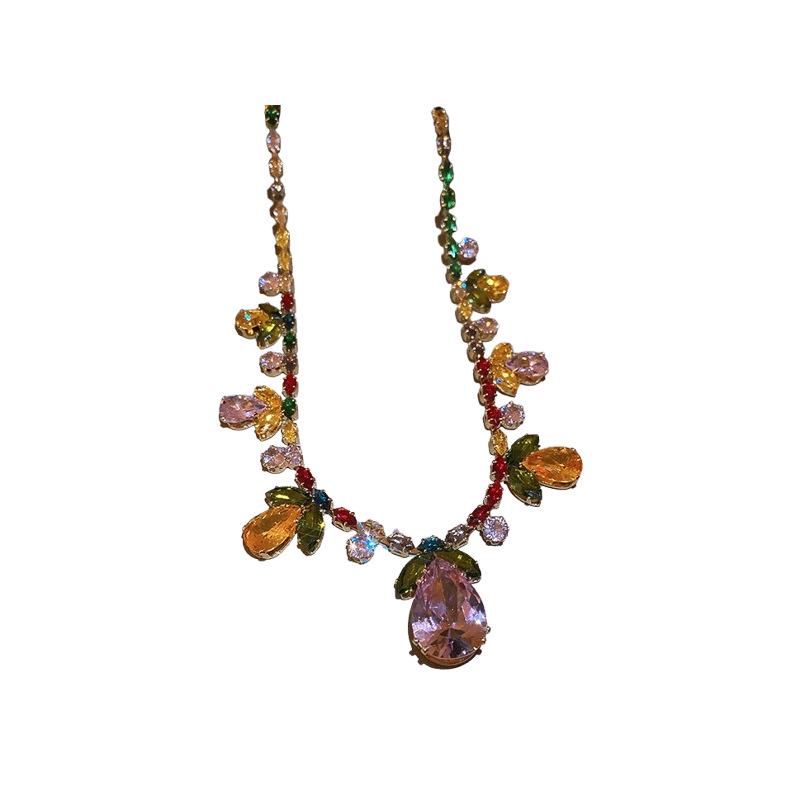 Набор «Ожерелье-подвеска-капля из циркона и серьги»: Элегантные Роскошные Ювелирные Изделия