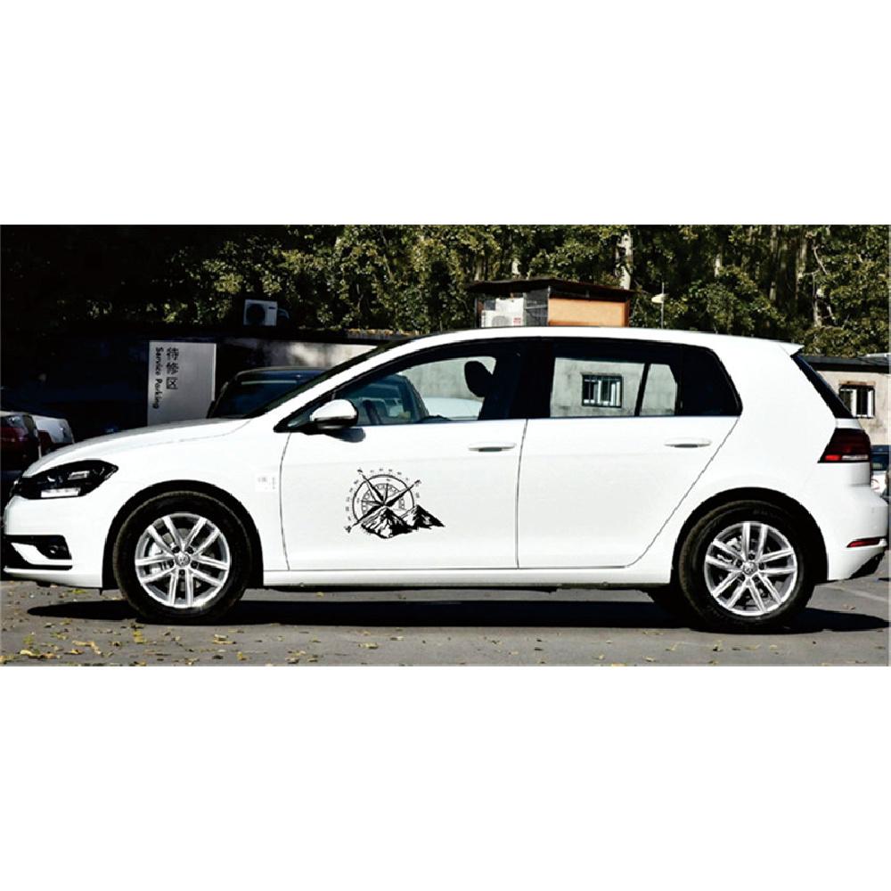 Автомобиль Внедорожник Внедорожник Окна Капоты Боковая Часть Кузова Белый Компас Тотем Наклейка Стикер