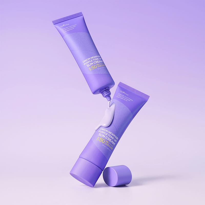 ISNTREE Солнцезащитный крем для лица с эффектом тонапа Onion Newpair Purple Tone Up SPF 50+ PA++++ 50 мл