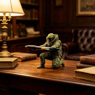 Подставка для ручек "Солдат" 3D-печать, коленопреклоненный солдат, подставка для карандашей, настольный органайзер для офиса, дома, настольный декор, подарки для мужчин, отца