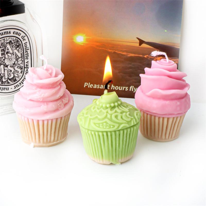 3D Cup Cake Ice Cream Cream Muffin Silicone Candle Mold DIY Muffin Birthday Gift Bedroom Diffused Stone Wedding Home Decoration