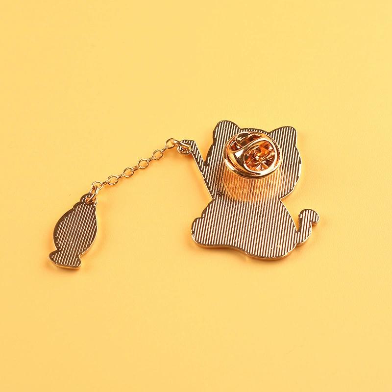 New Fashion Creative Cat Fishing Design Metal Brooch Cartoon Cute Animal Badge Pin Best Friend Gift Anime Pins Backpack Pins