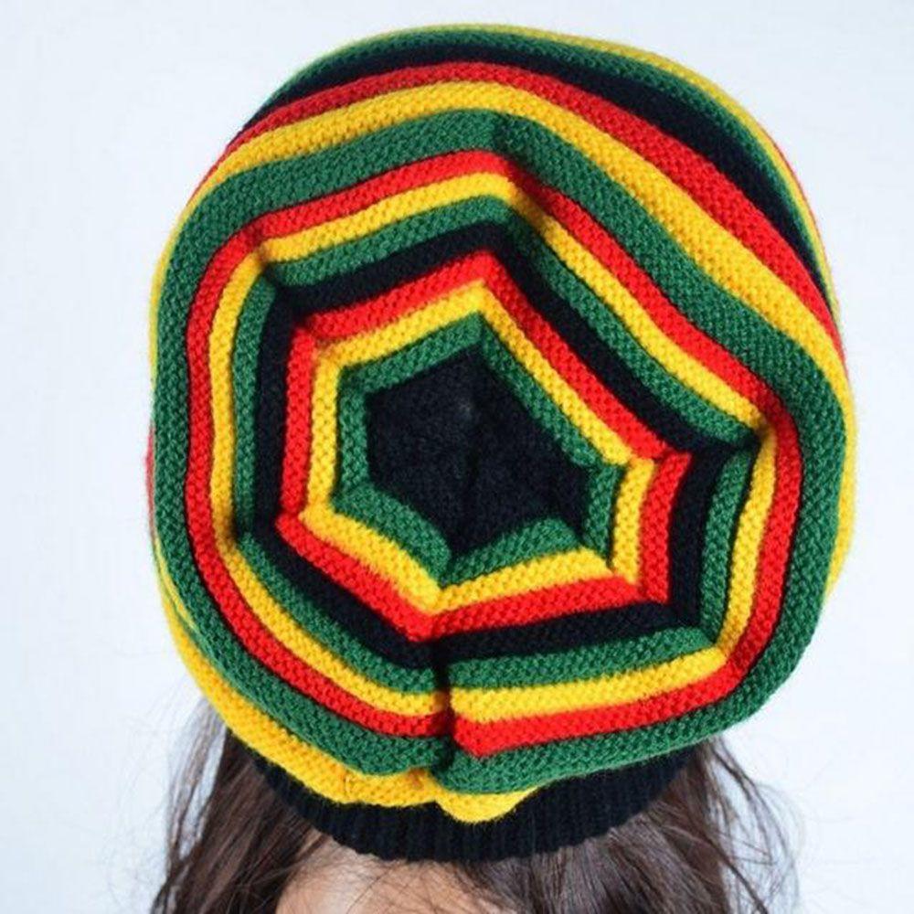 Winter Warm Hat Jamaica Slouch Beanie Winter Warm Hat Beret Cap Winter Reggae Baggy Sombrero De Rayas De Colores