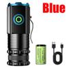 High Power 3 LED Mini LED Flashlight 2000LM SST20 Portable EDC Torch TYPE-C Rechargeable IP68 Camping Lantern with Tail Magnet