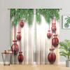2 Pieces, Christmas Ball, Christmas Tree Curtains -30% Blackout - Suitable for Living Room, Bedroom, Kitchen, Home Decoration