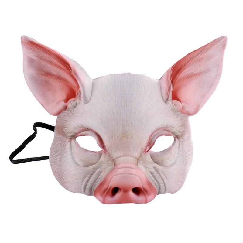 Halloween Pig Head Mask Head Wear Fancy Adult Costume Accessory Party Cosplay Halloween Mask