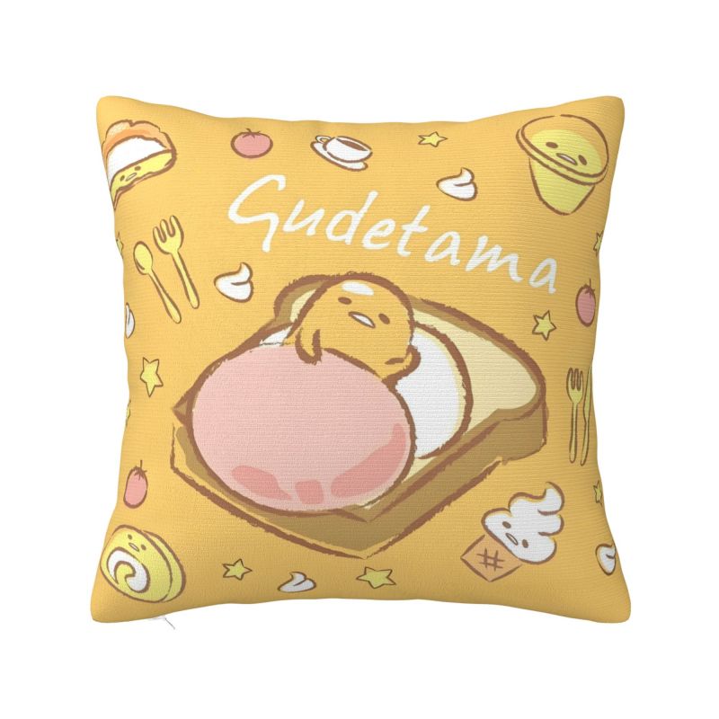 Пользовательская наволочка с мультяшным персонажем Gudetama в стиле аниме 45x45 см для дивана, современная наволочка для подушки, квадратная наволочка