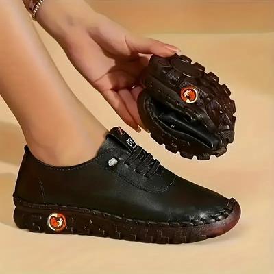 Модная весенне-осенняя модная пара кроссовок, нескользящая кожаная обувь для женщин, удобная обувь слипон, швейная нить