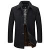 Autumn and Winter Plush Men's Woolen Coat Lapel Middle-aged and Elderly Men's Woolen Goods