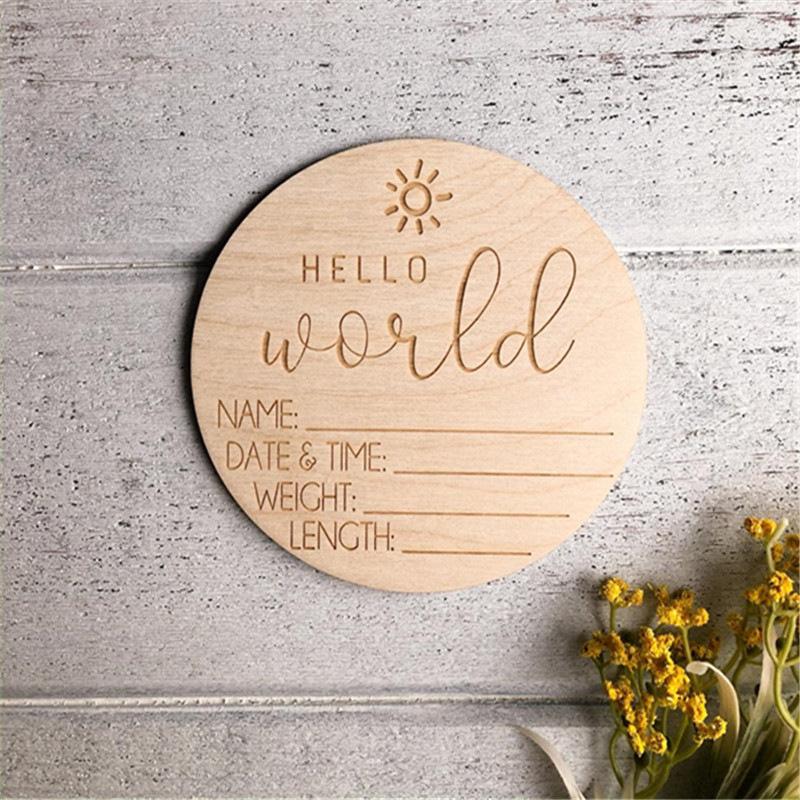 Newborn Baby Wristband Carved Wooden Art Deco Sign - Multi-Purpose Wall Decor For All Mounting Types Timeless Baby Idea Gift