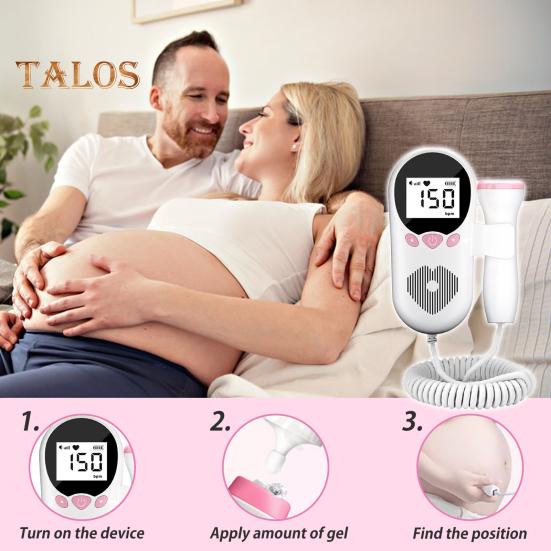 Фетальный монитор с большим ЖК-экраном, удобным интерфейсом, простым в считывании показаний, работающим от батареи, портативным монитором сердечного ритма ребенка