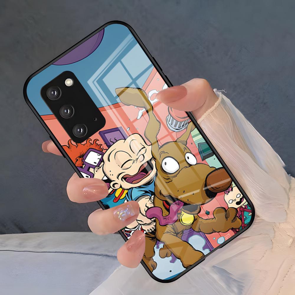 Мультяшный чехол-R-Rugrats для телефона Samsung S26 S25 Plus S20 S20 Plus S22 Ultra S23 FE S21 Plus S21 Ultra Стеклянная крышка