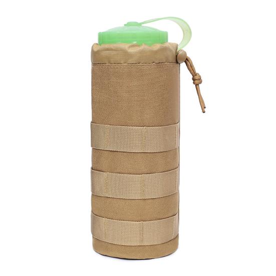 Тактический подсумок для бутылки с водой, дорожный спортивный держатель для бутылки с водой со шнурком, открытым верхом и сетчатым дном, крепится к рюкзаку, жилету, ремню