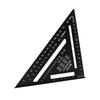 Black Aluminum Alloy Triangle Ruler, Woodworking Circular Saw Ruler, Right Angle Ruler, 0-90 Degree, Double-Sided Scale Protractor, Multi-Angle Right