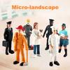 7Pcs/Set Funny Colorful Multifunctional Delicate Craft Miniature Landscape Fireman Policeman Model Miniature Landscape Figurine