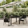 Day and Night - Day and Night 3-piece Garden Dining Set with Black Synthetic Rattan Cushions