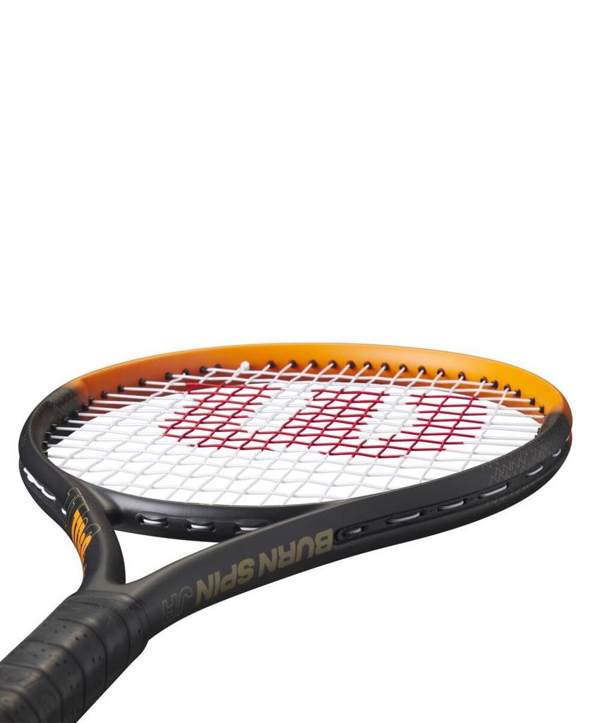 Жесткая теннисная ракетка Wilson Junior Burn Spin 24 дюйма WR187110U [обтянутая кожей] черная/оранжевая