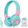 SIMOLIO Kids Headphones with Mic 75dB 85dB 94dB Volume Limit Share Port Kids Headphones for Durable Toddler Wired Headphones with Bag for Boys and