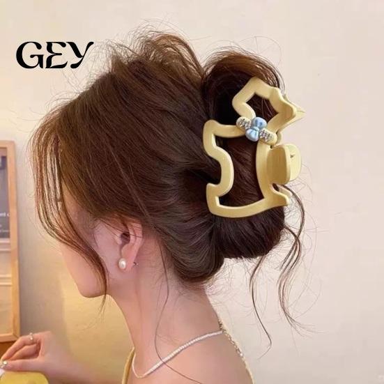 Hair Claw with Bows Women Shark Claw, Hollow Puppy Design Clip Blue And Rhinestones, Shower Anti-slip Teeth Back Head for Multiple Volumes Stylish