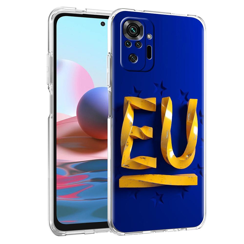 Чехол для телефона для Xiaomi Redmi Note 15 14 5G 13 12 10 11 Pro Plus 4G 14C 13C 12C Мягкий ТПУ Чехол Флаг ЕС
