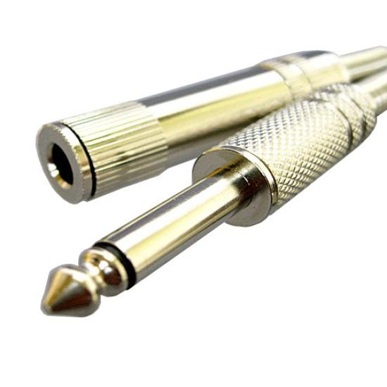 Удлинительный кабель микрофона 5 м стандартный штекер, стандартный разъем, гнездо, удлинительный кабель 6,3 мм - 6,3 мм штекер/гнездо C-068