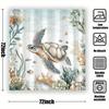 Sea Turtle Pattern Shower Curtain With 12 Hooks For Room, Home, Hotel, Laundry Washable Bathroom One Piece