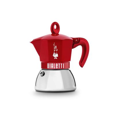 Moca Induction Exclusive Red на 4 чашки, совместимые с IH и типом прямого огня (Кофеварка Эспрессо-машина Macchinetta)