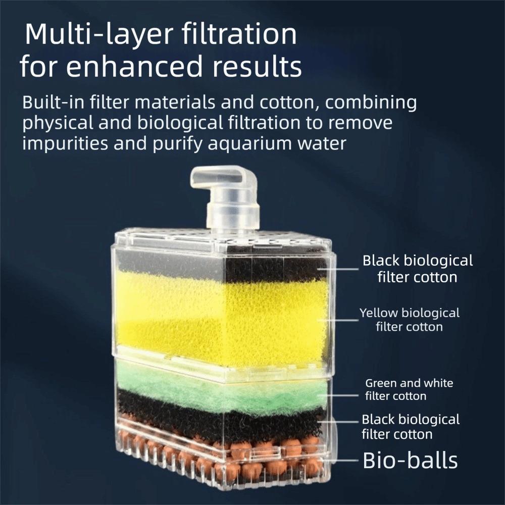 Detachable Fish Tank Pneumatic Filter Multi-layer Bio Sponge Filter Small Fish Tanks