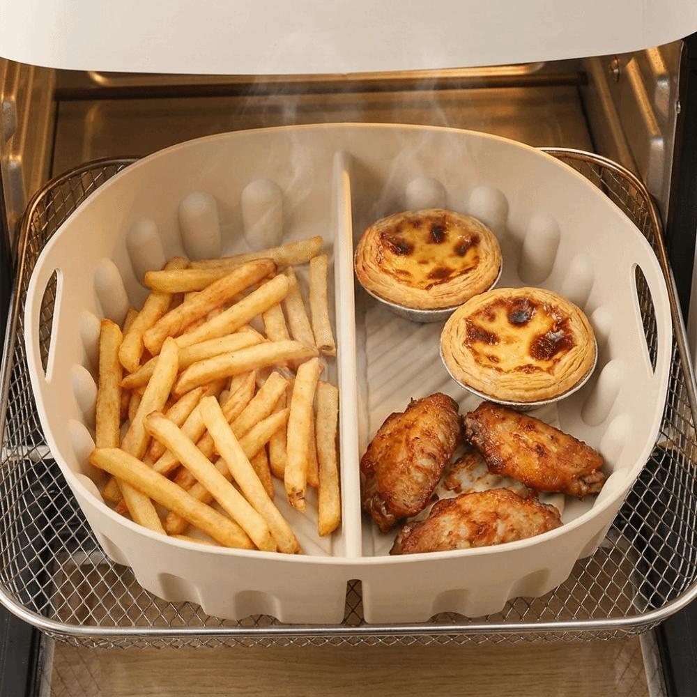 Creative Double Grid Baking Tray Food Grade Circular Oven Basket Mat Air Fryer Accessories