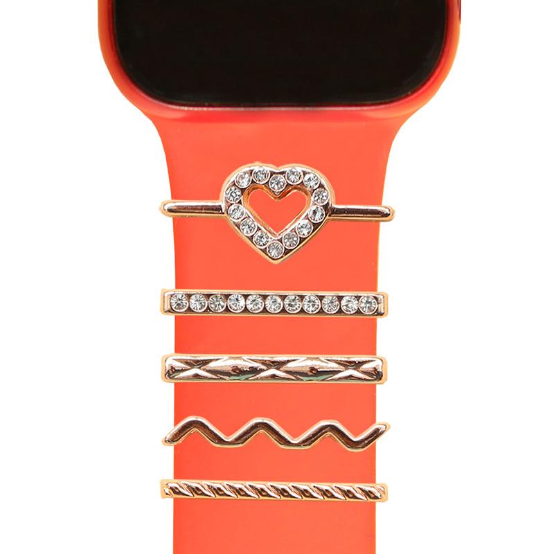 Universal Smart Watch Band Charms Metal Decorative Charms Loops Watch Strap Ornaments with Rhinestone (without Strap)