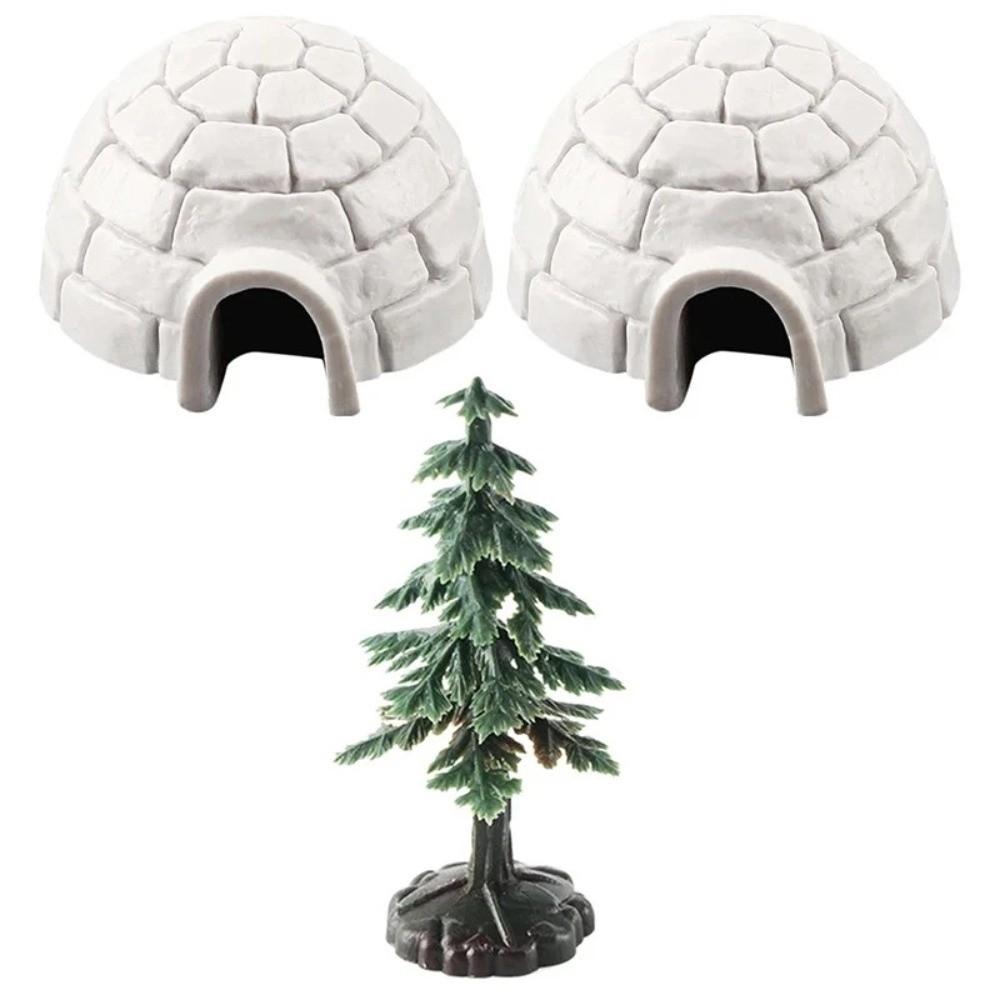 North Pole Bear Igloos Model Arctic Figures Toy Mini Polar Animal Shelter Architecture Model