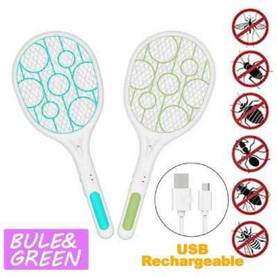DC 5V Синий/Зеленый USB Перезаряжаемый Электрический LED Свет Ракетка для Тенниса Ручная Ракетка Мухобойка Убийца Насекомых Мух Жуков Осы Комаров