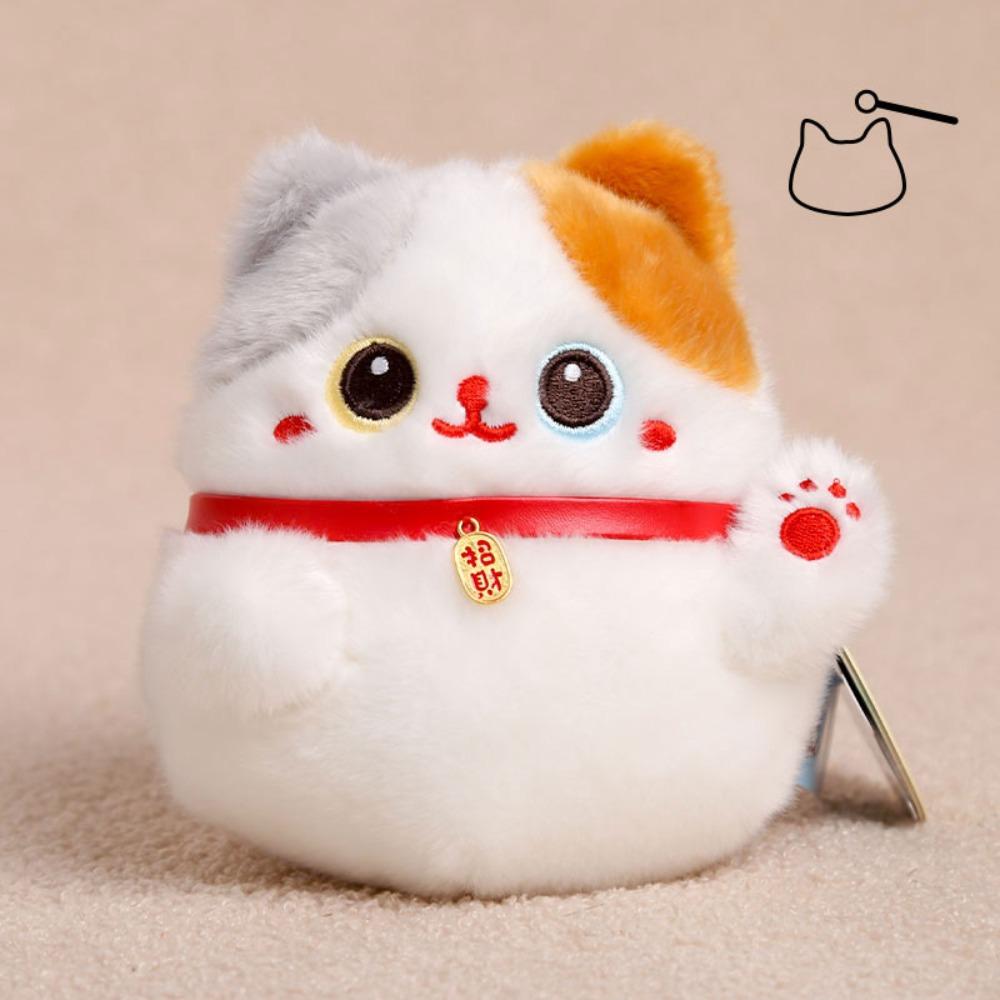 Plush Mascot Lucky Kitten Plush Toys Waving Hand Cute Cartoon Cat Doll Desktop Pets