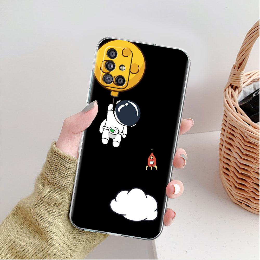 Роскошный прозрачный чехол Astronaut для Samsung Galaxy A52 A12 A51 A32 A21s A71 A32 A22 50 A70 A31 A72 5G чехол для телефона
