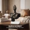 Torso Sculpture with Marble Base Modern Decorative Object Antiqued for Bookshelf