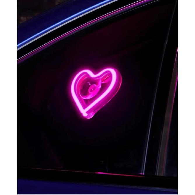 Car triangle window love light LED neon light rear window illuminated interior decoration USB wiring free ambient light