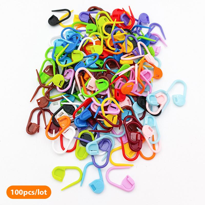 100Pcs Mix Color Knitting Tools Locking Stitch Markers Crochet Latch Marker Pin